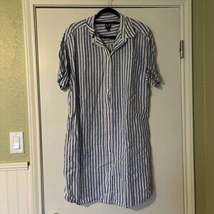 Gap Linen Stripe Shirt Dress